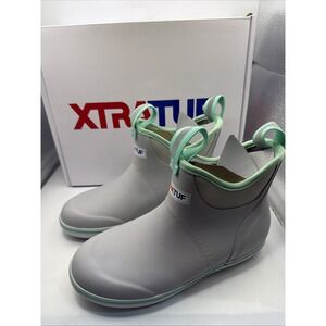 XTRATUF Ladies Waterproof Grey Ankle Deck Boots XWAB102 Size US 7, EU 38, UK 5